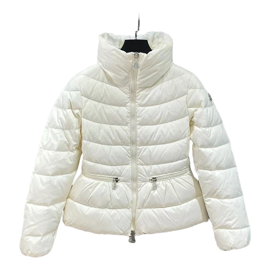 Moncler Drawstring-Waist Stand-Collar Down Jacket – Ivory