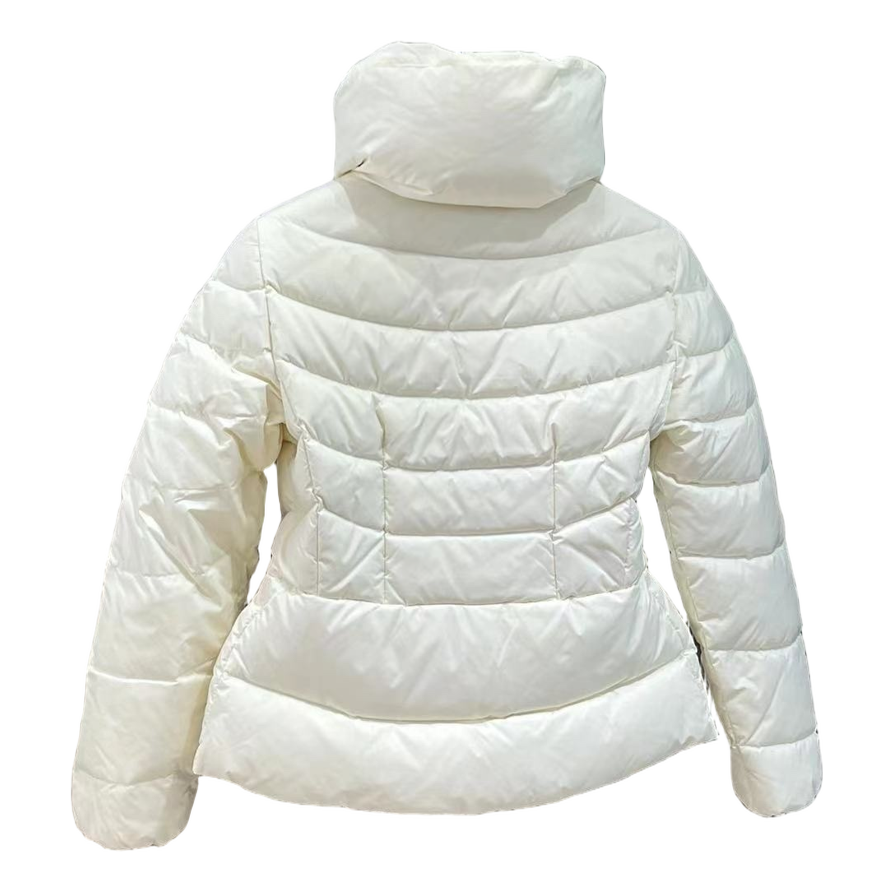 Moncler Drawstring-Waist Stand-Collar Down Jacket – Ivory