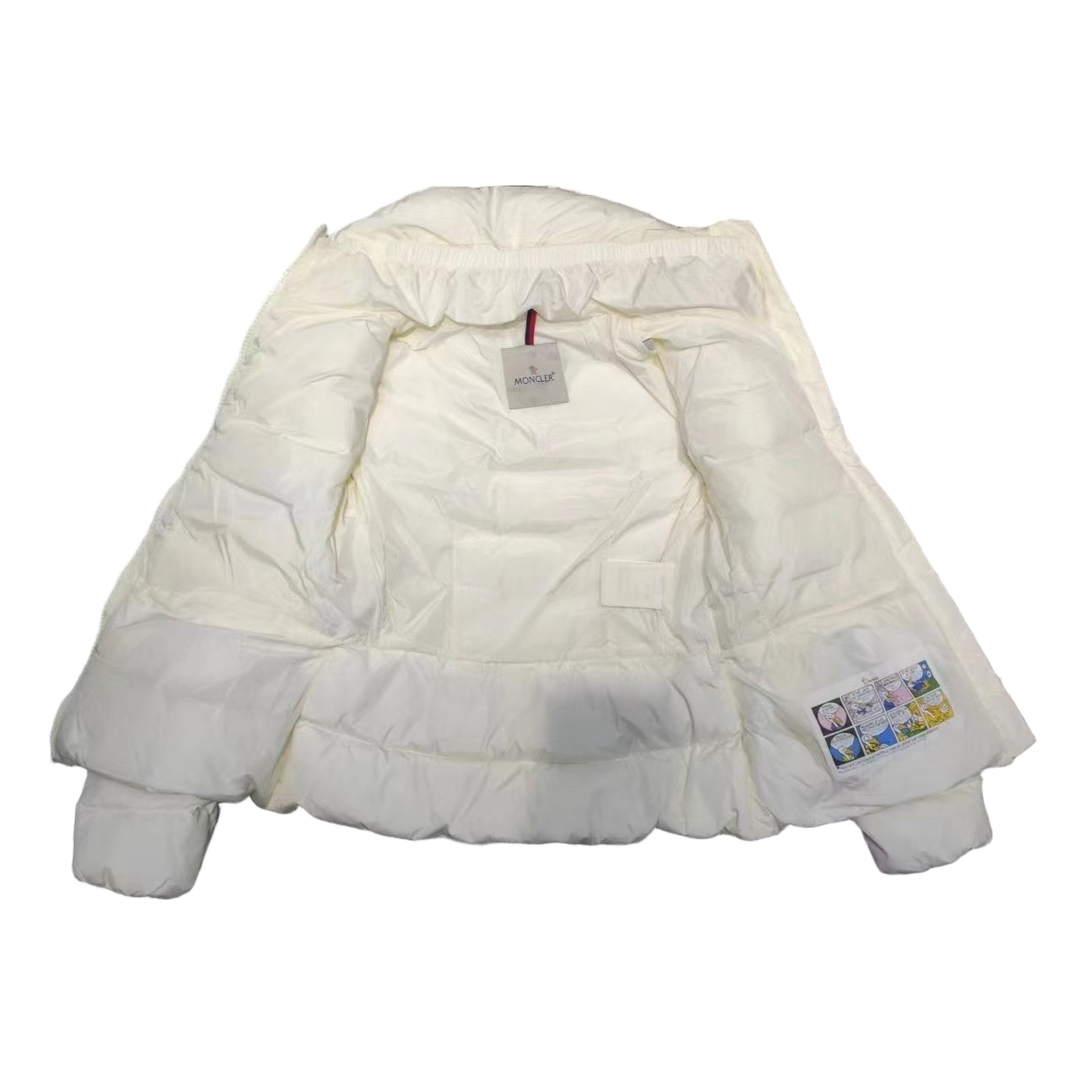 Moncler Drawstring-Waist Stand-Collar Down Jacket – Ivory