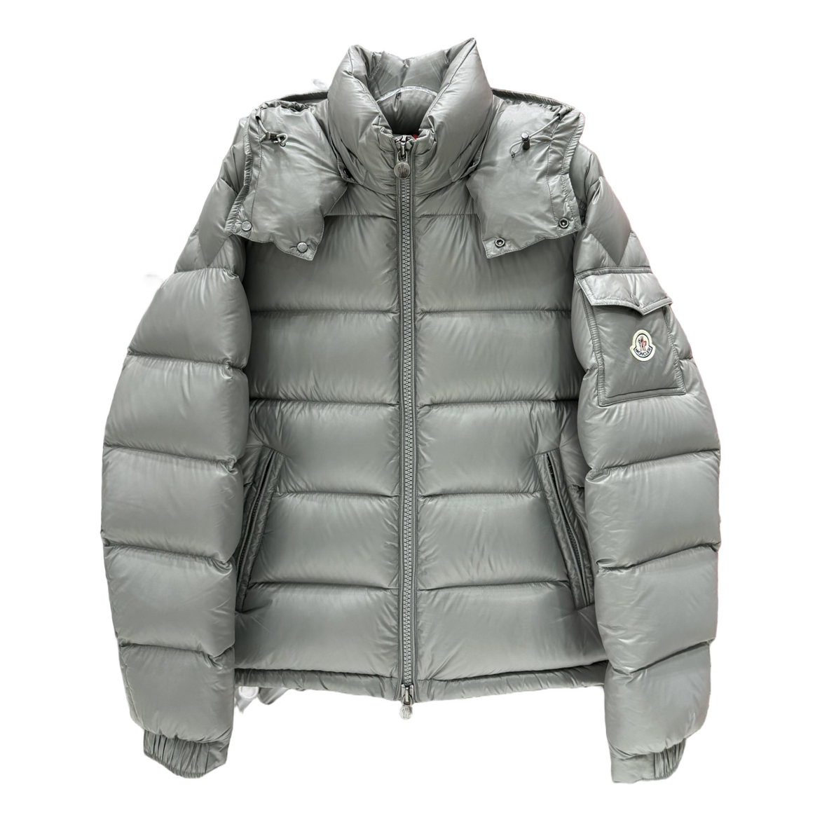 Moncler Maya Hooded Down Puffer Jacket – Gray
