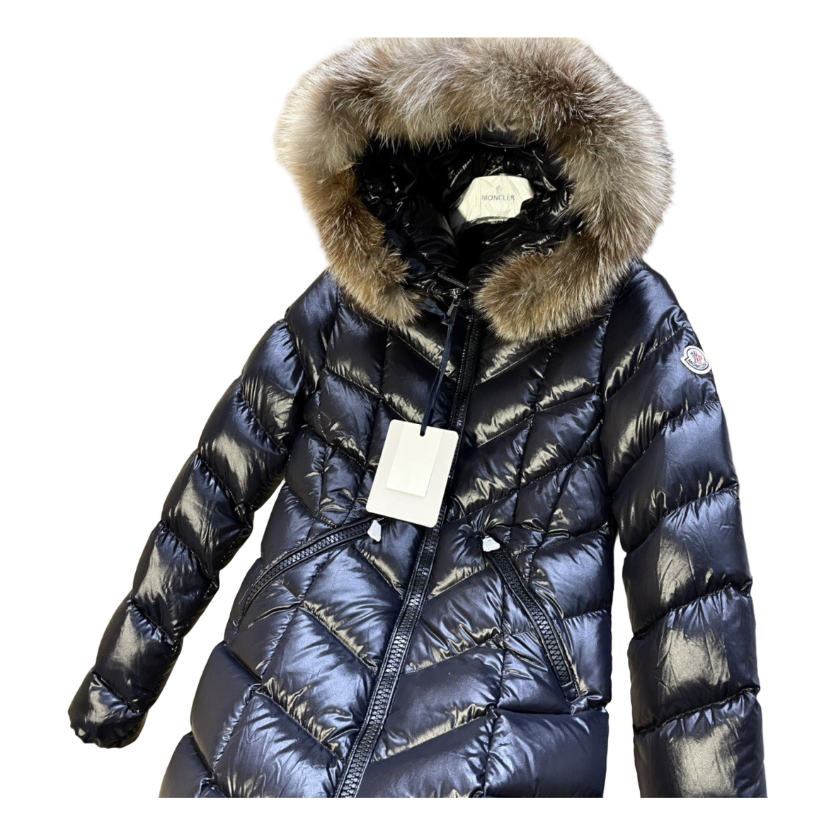 Moncler Fulmarus Chevron-Quilted Hooded Down Coat – Black