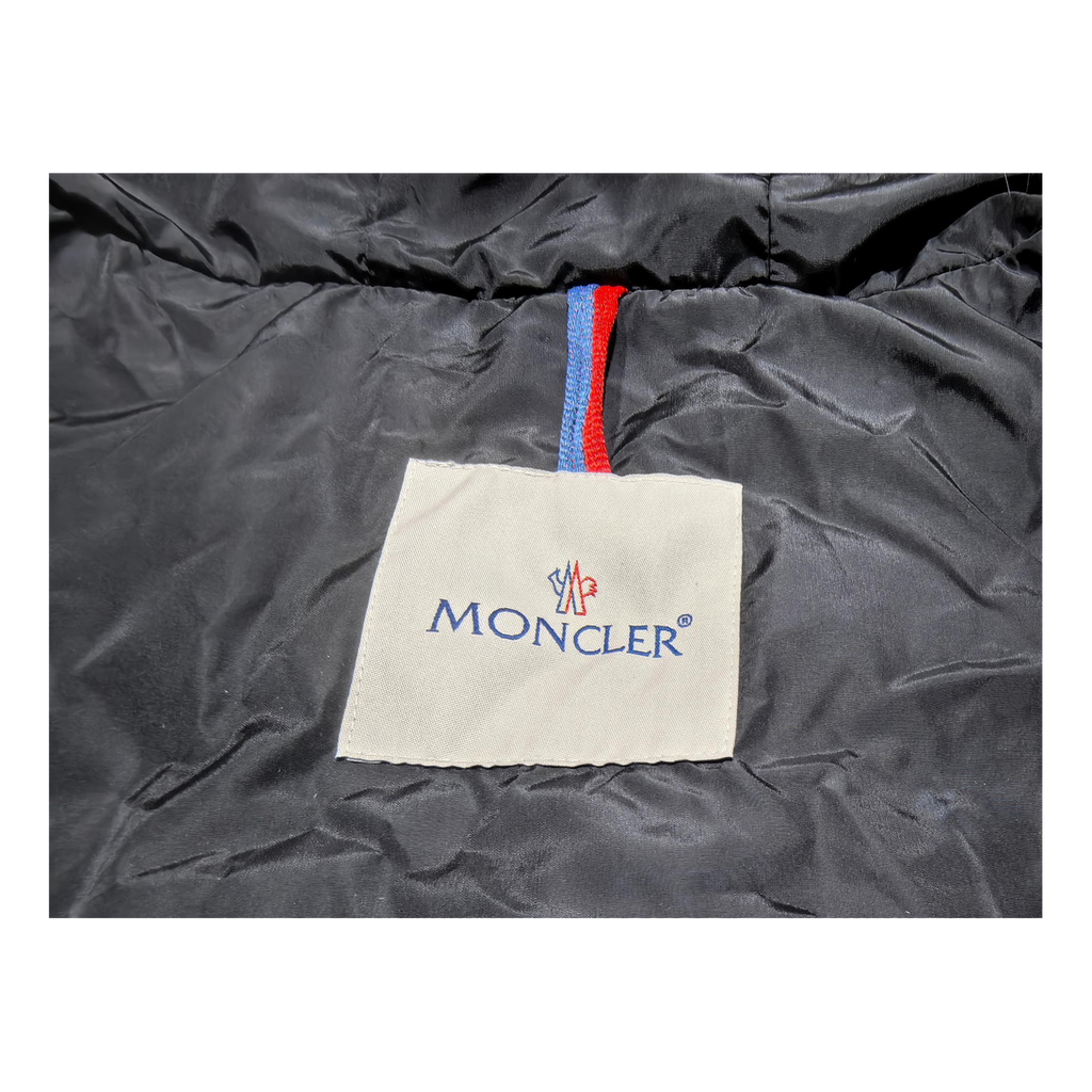 Moncler Belted Fur-Trim Hooded Down Jacket – Black
