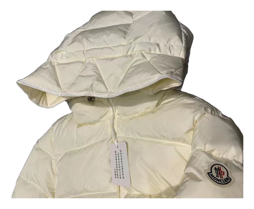 Moncler Fitted Short Hooded Down Jacket – Ivory