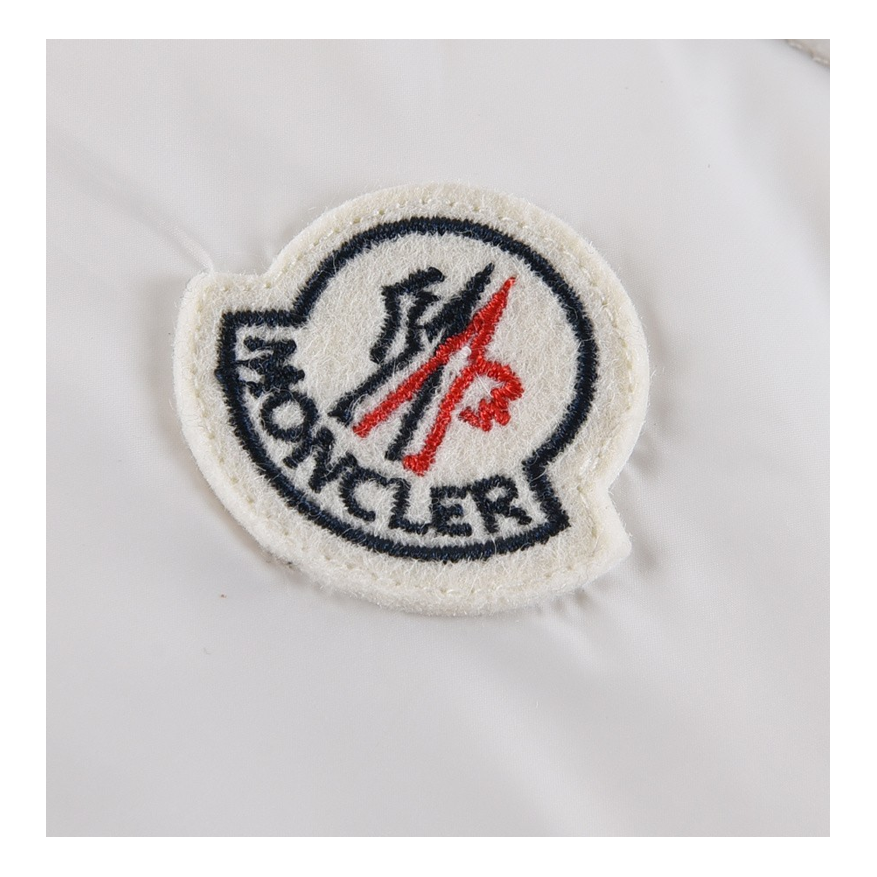 Moncler Tricolour Sleeve-Stripe Glossy Hooded Down Jacket