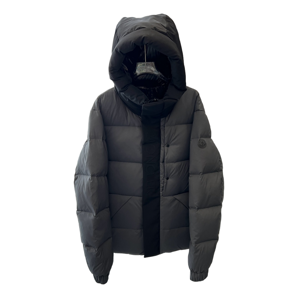 Moncler Contrast-Hood Colour-Block Down Jacket