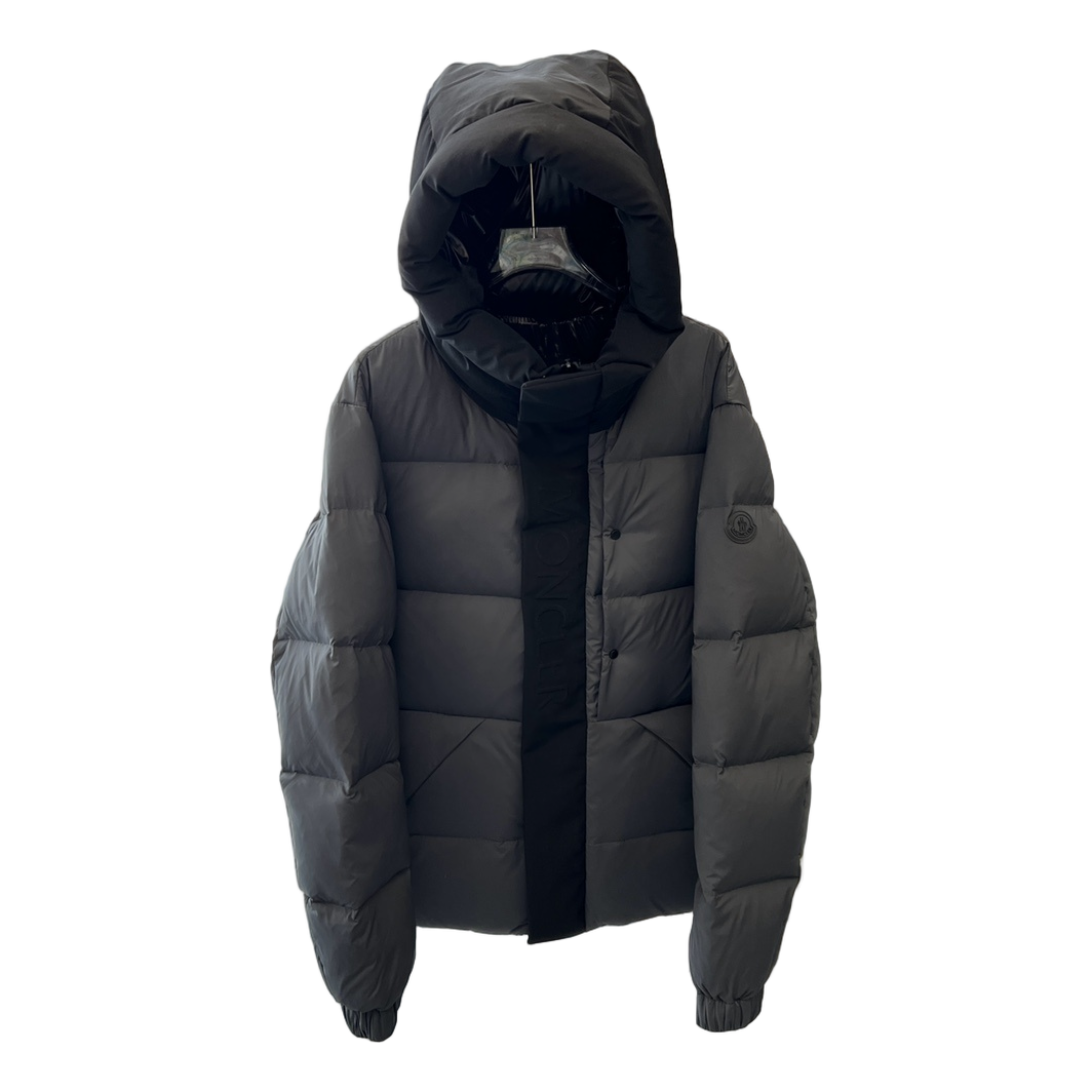 Moncler Contrast-Hood Colour-Block Down Jacket