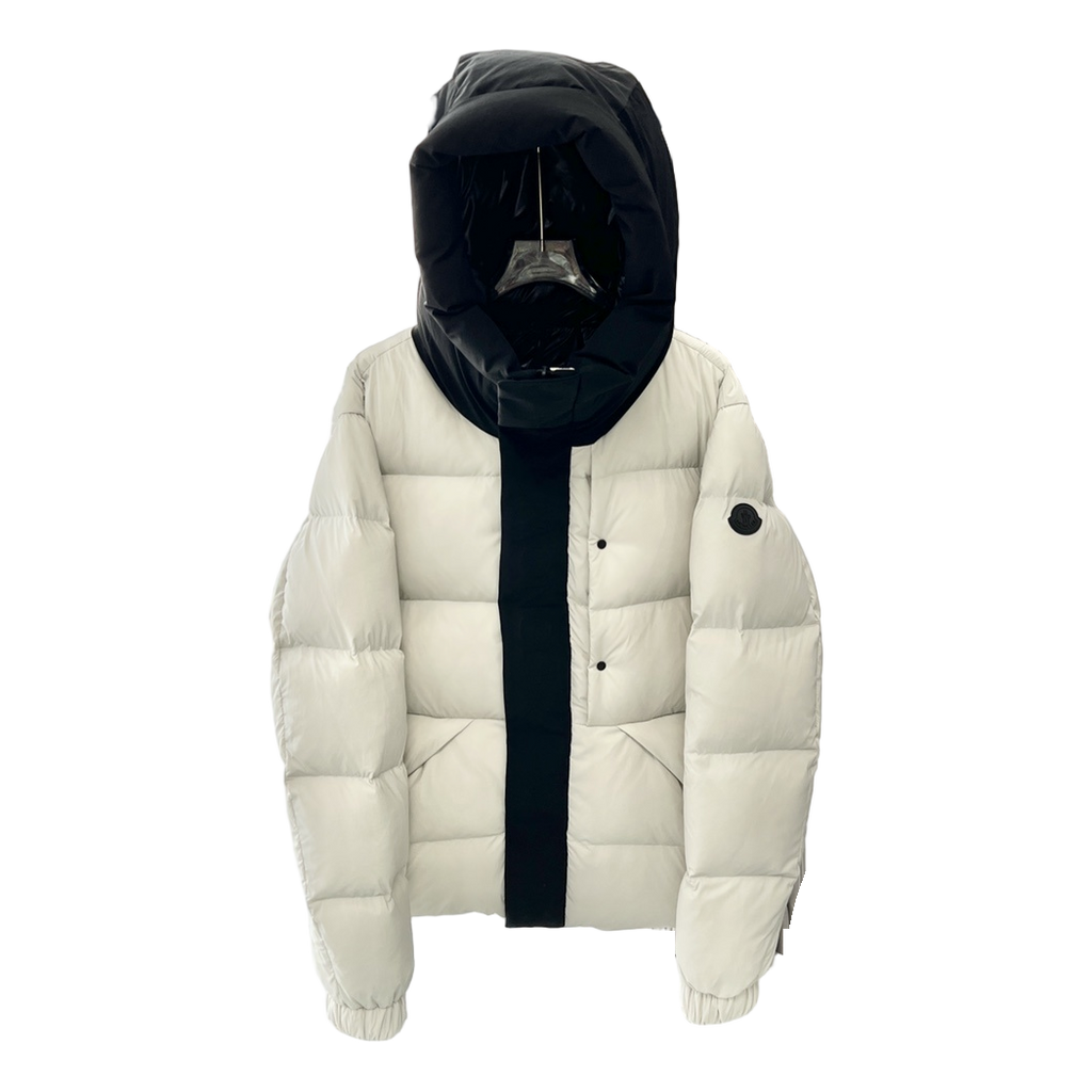 Moncler Contrast-Hood Colour-Block Down Jacket