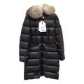 Moncler Four-Pocket Fur-Trim Hooded Long Down Coat – Black