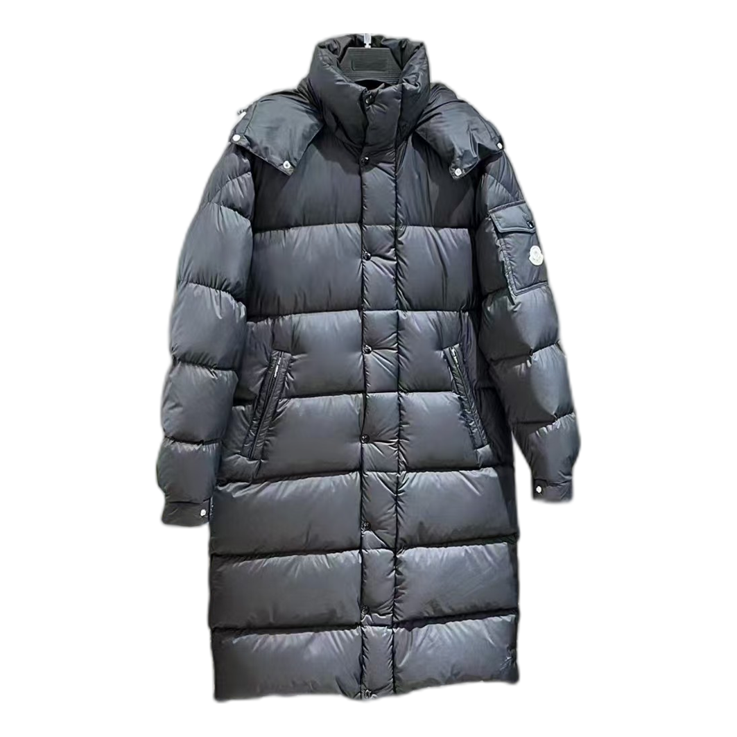 Moncler Hanoverian Hooded Long Down Puffer Coat – Black