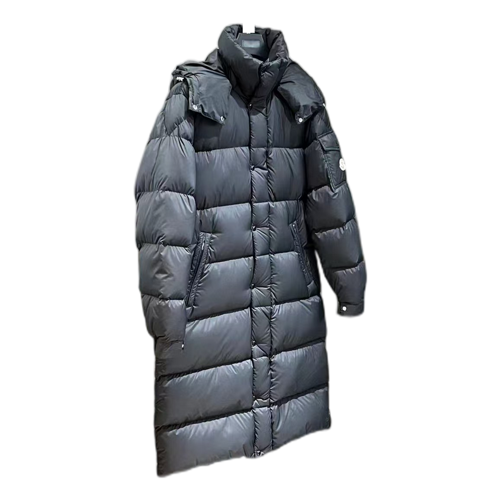 Moncler Hanoverian Hooded Long Down Puffer Coat – Black