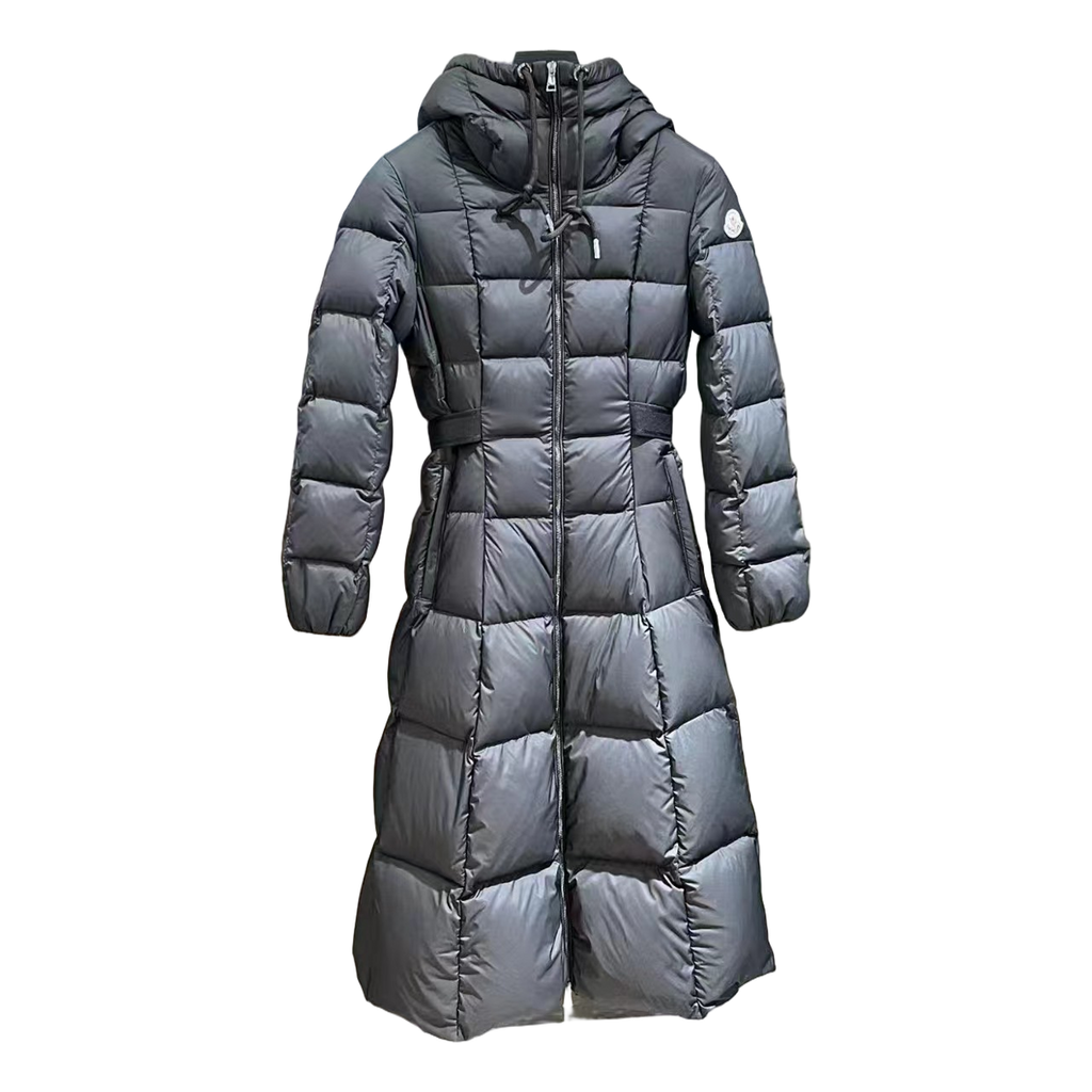 Moncler Faucon Hooded Long Down Coat – Black