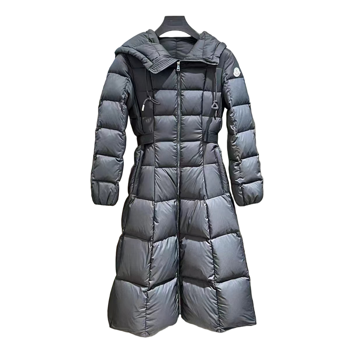 Moncler Faucon Hooded Long Down Coat – Black