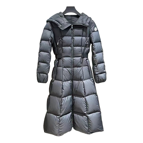 Moncler Faucon Hooded Long Down Coat – Black