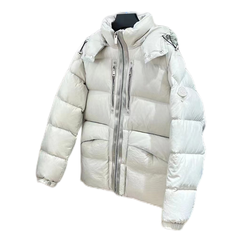 Moncler Two-Way Zip Hooded Down Jacket – Off White