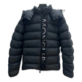 Moncler Vertical-Logo Snap-Front Down Jacket – Black
