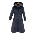 Moncler Fitted Long Down Coat with Drawstring Hood – Black
