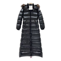 Moncler Hudson Fur-Trim Long Down Puffer Coat