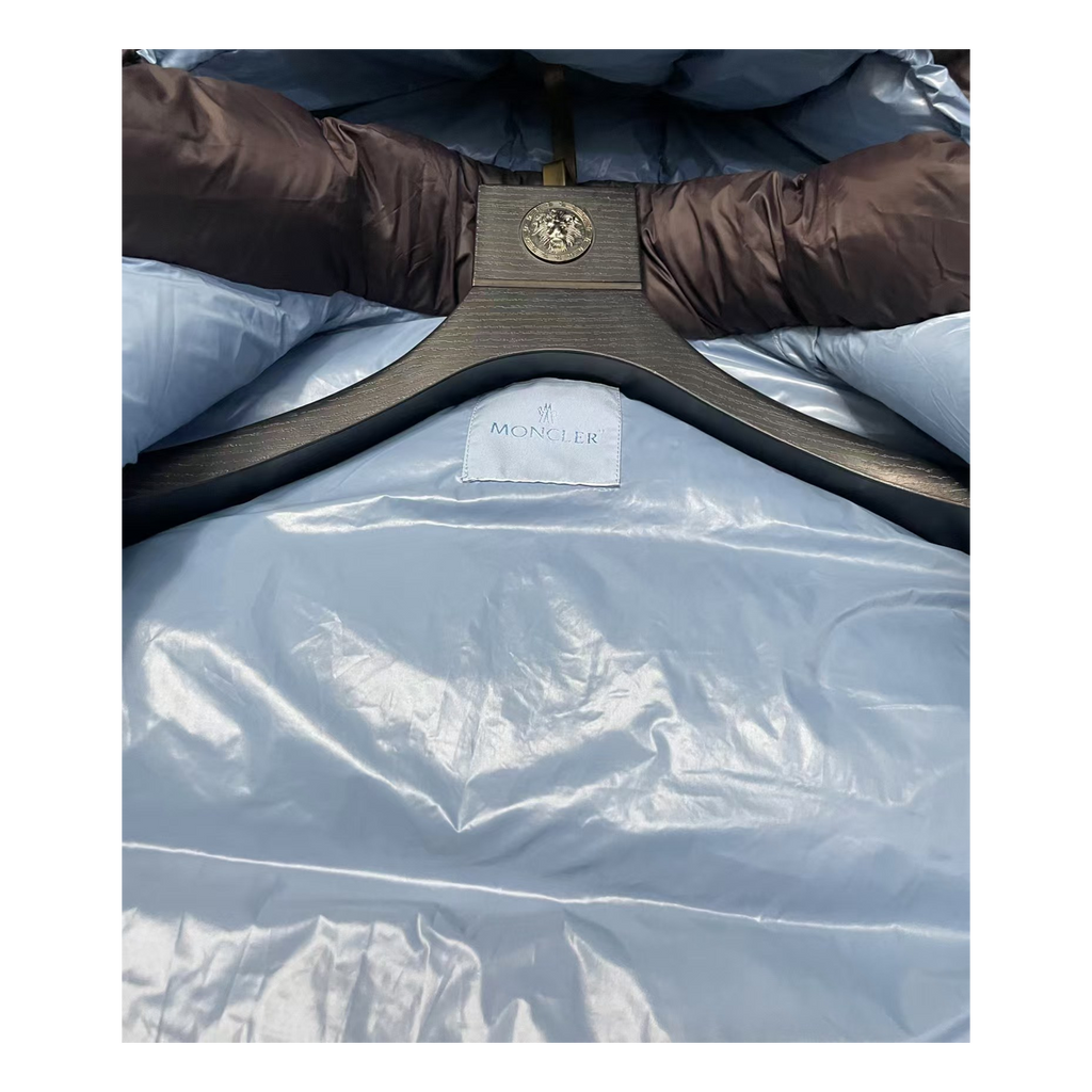 Moncler Oversized Chest-Badge Hooded Down Jacket