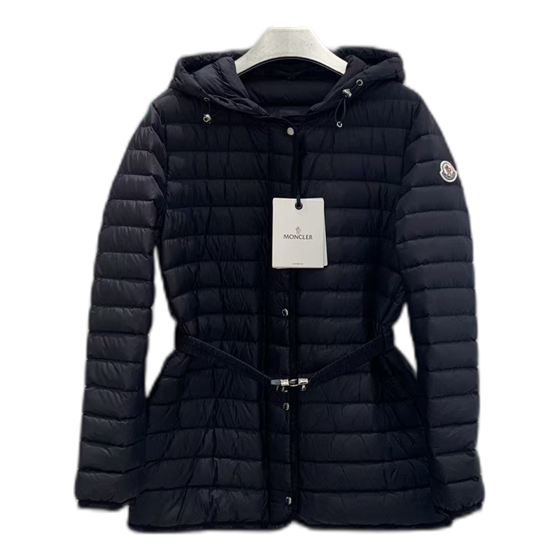 Moncler Oredon Belted Hooded Down Jacket – Black