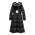 Moncler Fitted Hooded Long Down Coat – Black