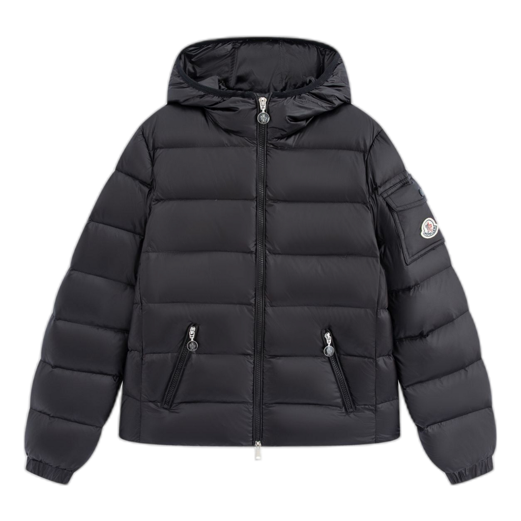 Moncler Gles Fitted Hooded Down Puffer Jacket