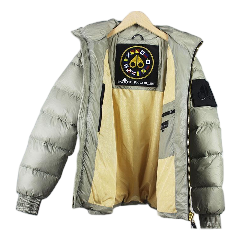 Moose Knuckles Stand-Collar Down Puffer Jacket – Sage Grey