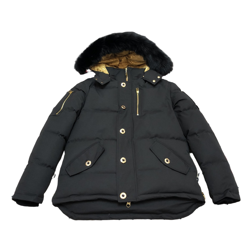 Moose Knuckles Gold 3Q Fur-Trim Down Puffer Jacket – Black