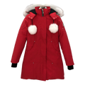 Moose Knuckles Stirling White Fur-Trim Hooded Down Parka