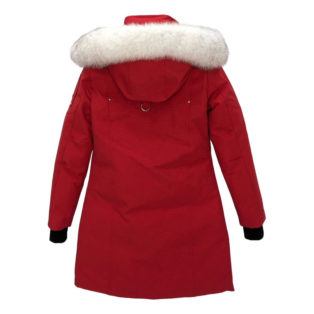 Moose Knuckles Stirling White Fur-Trim Hooded Down Parka