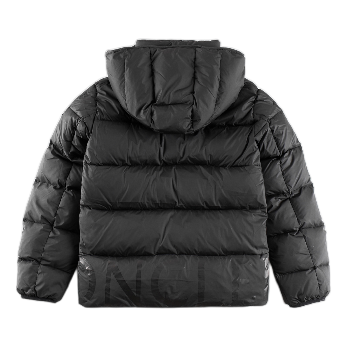Moncler Logo-Hood Down Jacket with Contrast Lining – Black