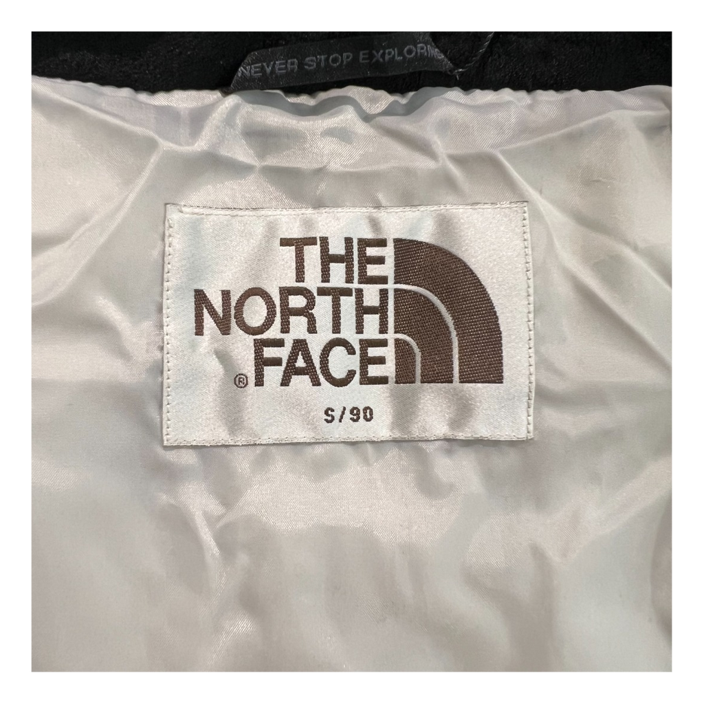 The North Face Long Hooded Color-Block Puffer Coat – Grey