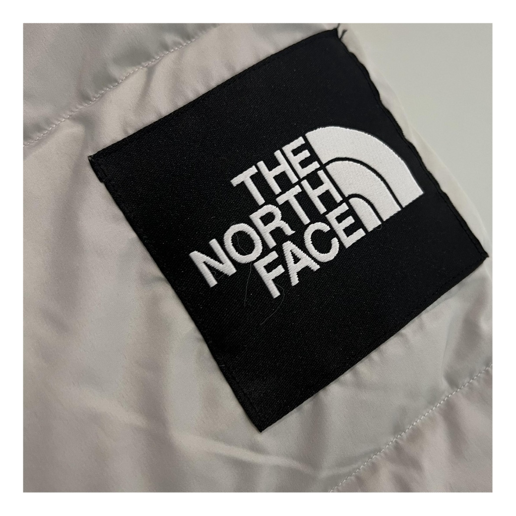 The North Face Long Hooded Color-Block Puffer Coat – Grey