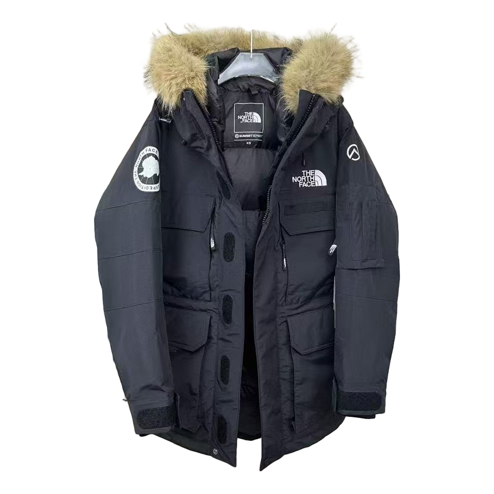 The North Face Four-Pocket Faux Fur-Trim Down Parka – Graphite