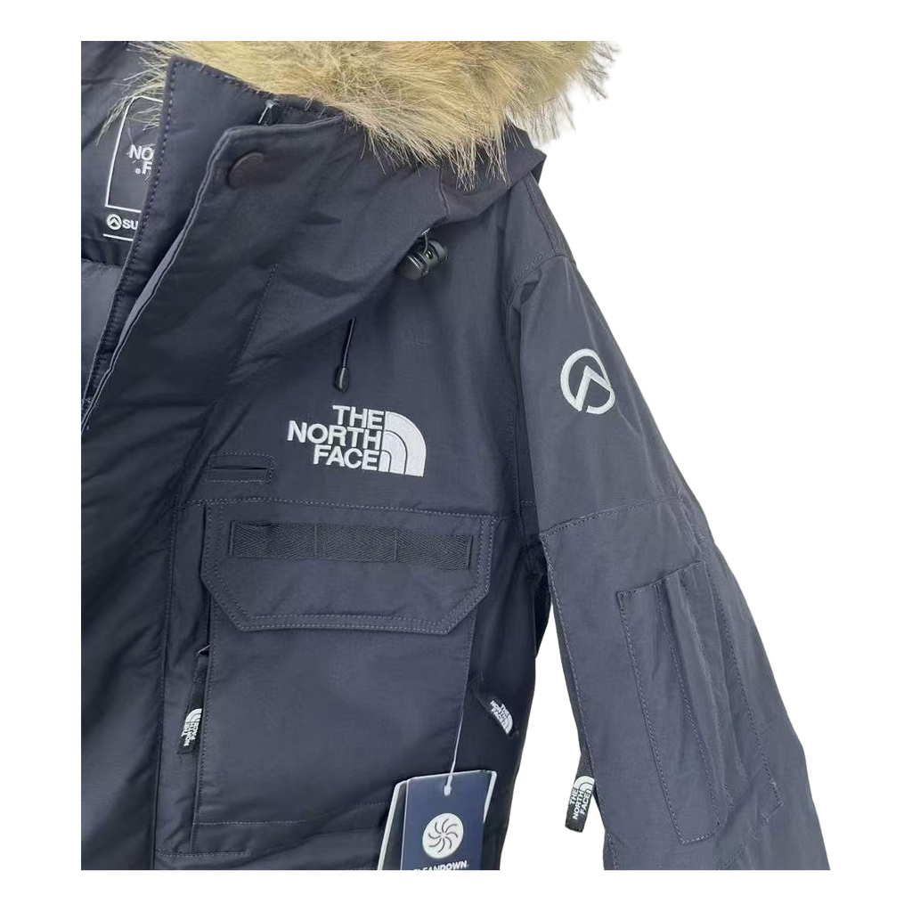 The North Face Four-Pocket Faux Fur-Trim Down Parka – Graphite