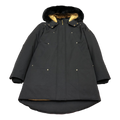 Moose Knuckles Gold-Lined Fur-Trim Long Down Parka – Black