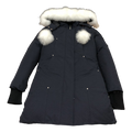 Moose Knuckles Stirling Pom-Pom Fur-Trim Down Parka – Navy