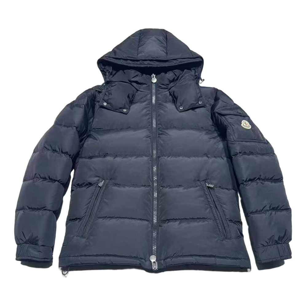 Moncler Sleeve-Pocket Hooded Down Puffer Jacket – Navy