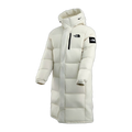 The North Face Long Hooded Color-Block Down Coat – White