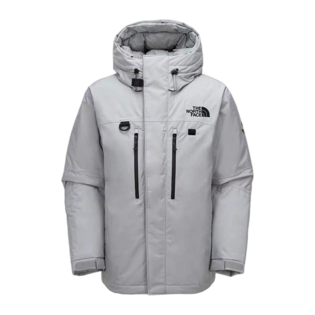 The North Face Himalayan Hooded Down Parka – Grey & White