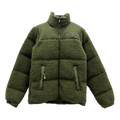The North Face Fleece-Panel Puffer Jacket with Stand Collar – Olive