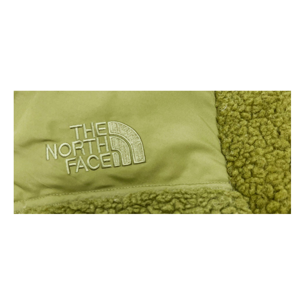 The North Face Fleece-Panel Puffer Jacket with Stand Collar – Olive