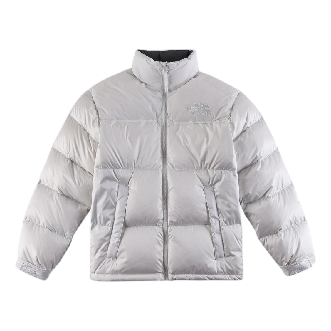The North Face Two-Tone Contrast-Panel Puffer Jacket with Stand Collar