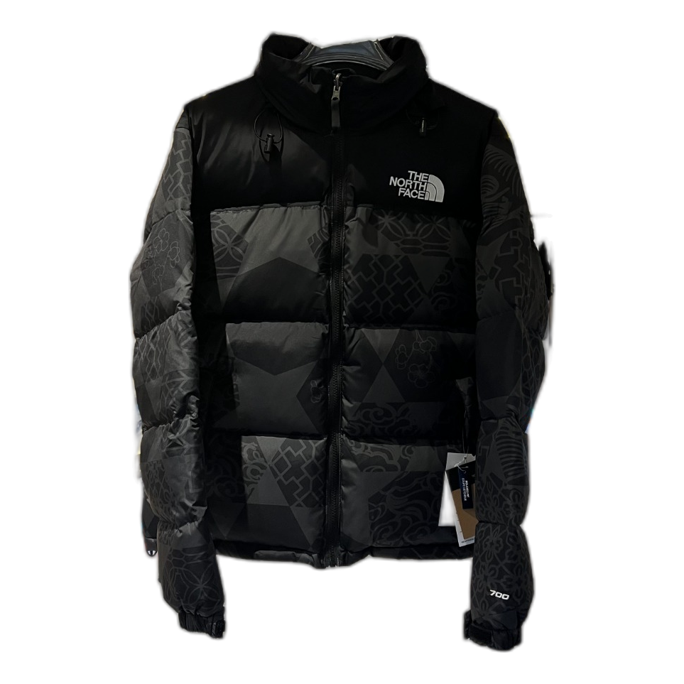 The North Face 1996 Nuptse Patterned Down Puffer Jacket – Black