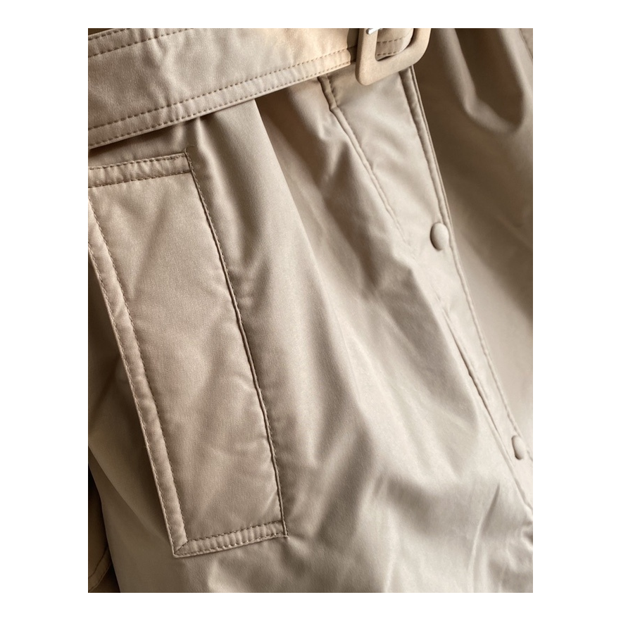 Prada Belted Faux Fur-Trim Hooded Coat – Blush Beige